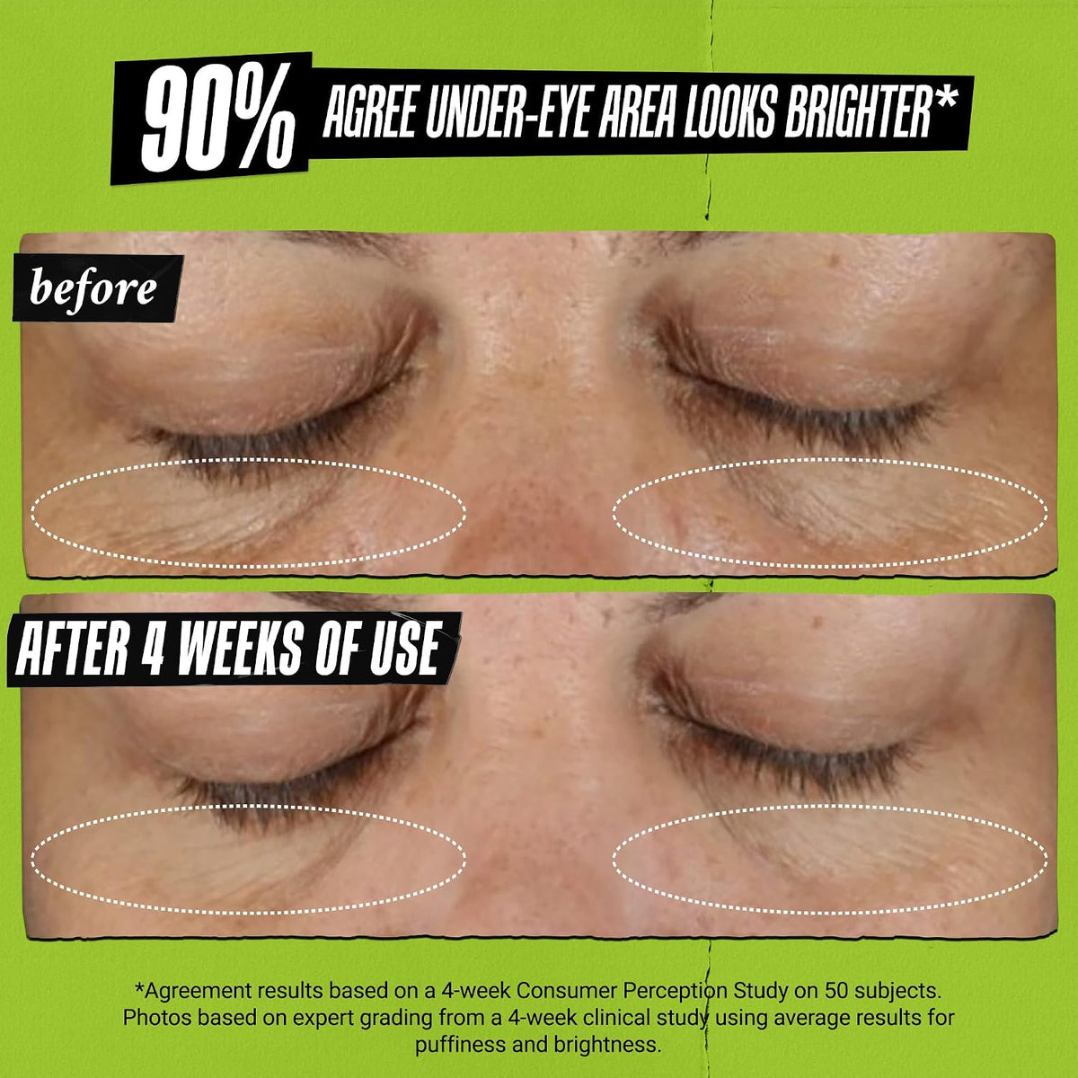 Kiehl's hydrating eye cream swatch showing water in oil transformation