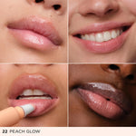 Clarins Lip Perfector 22 Peach Glow shade applicator close-up
