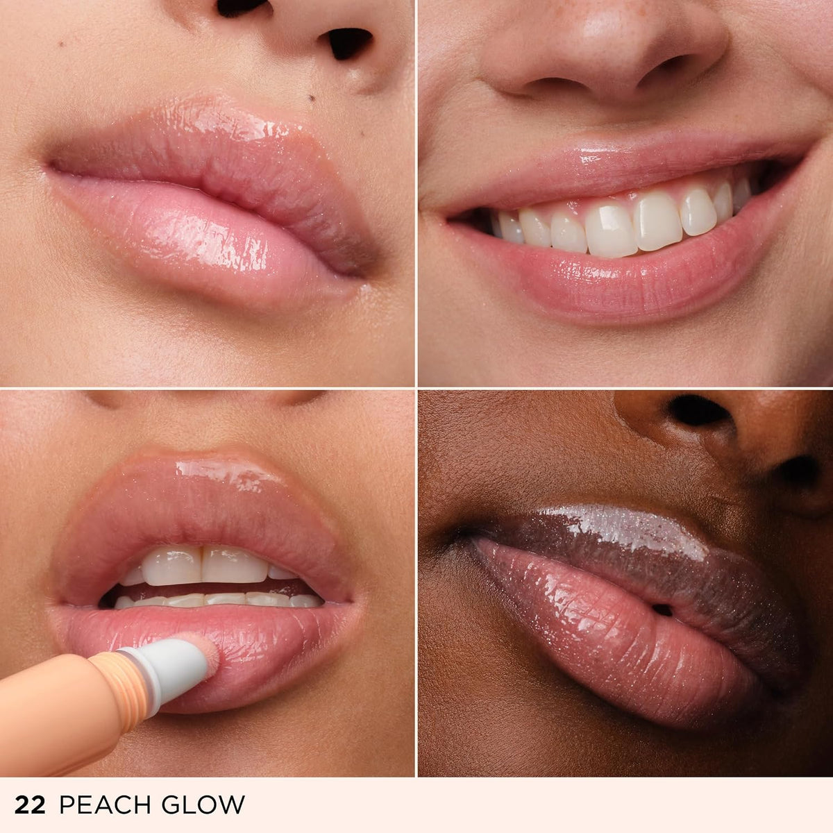 Clarins Lip Perfector 22 Peach Glow shade applicator close-up