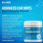 Pet MD ear wipes container with lid open