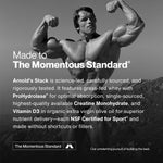 Momentous Arnold's stack ingredients and nutritional panel view