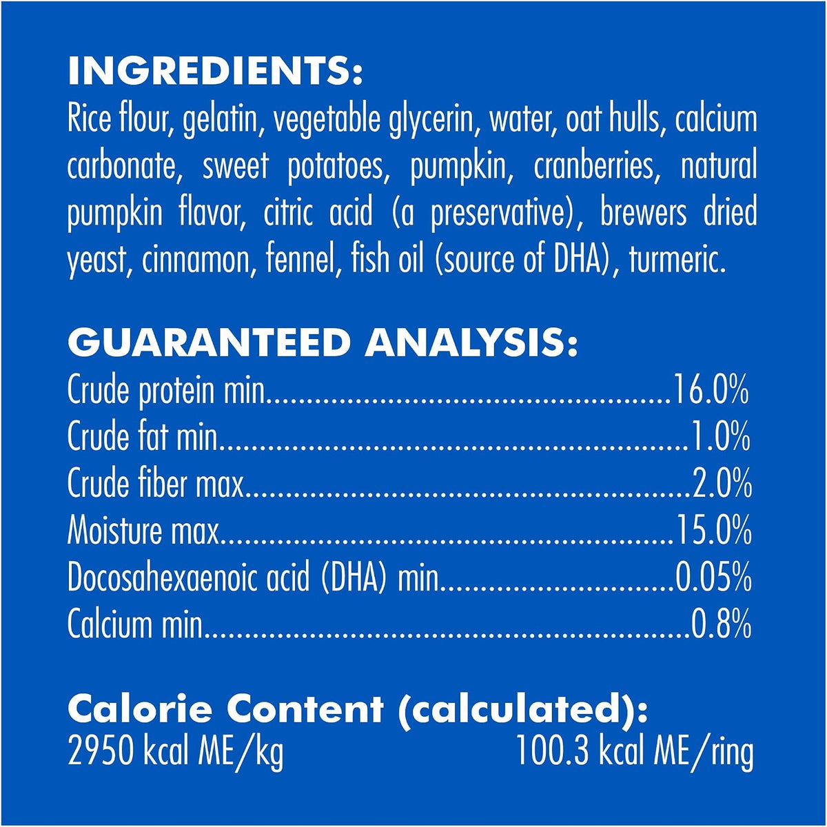 N Bone puppy teething rings nutritional information label