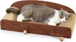 FUKUMARU Large Cat Scratcher Bed, 26 Inch Cat Scratching Bed Sofa Indoor | Cardboard Cat Scratcher with 2 Reversible Scratch Pad Refills, Durable Large Cat Scratching Lounger with Ball Toy, Beige - Image 10