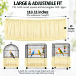 Shappy Bird Cage Net Cover Seed Catcher, 118 x 15 Inch/ 300 x 37 cm, Yellow - Image 2
