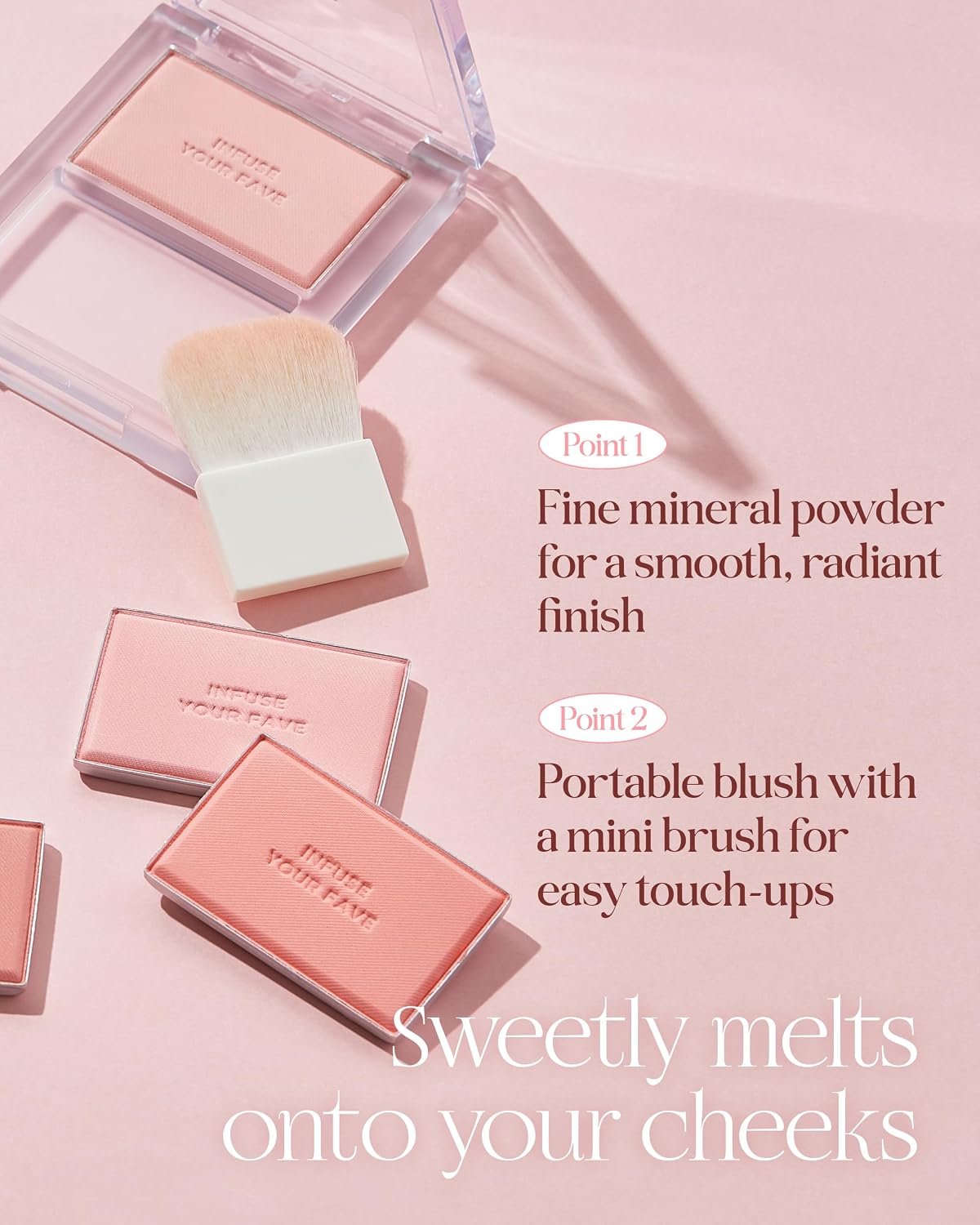 Holika Holika My Fave Infusing Blush including mini brush