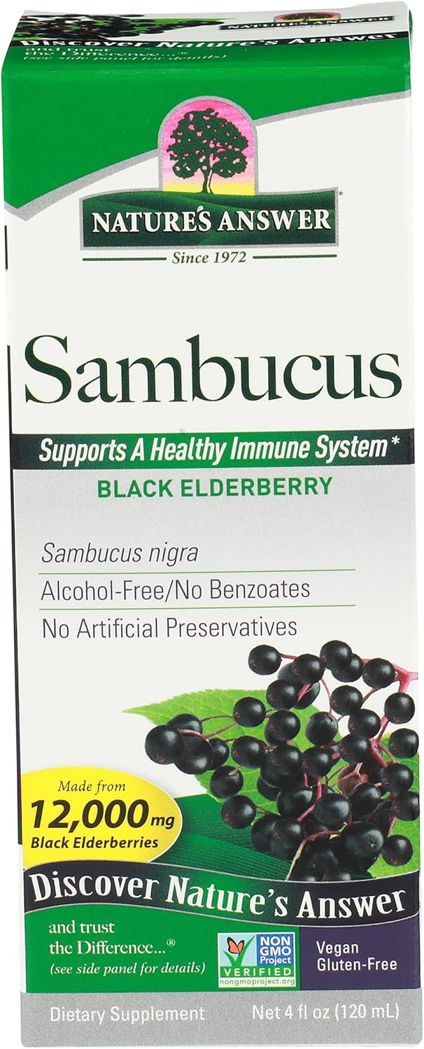 Nature's Answer Sambucus Super Concentrated, Black Elder Berry, 4-Ounce - Image 1