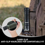 CSTEBOKE Sofirn SC33 waterproof flashlight submerged to show IP68 rating.