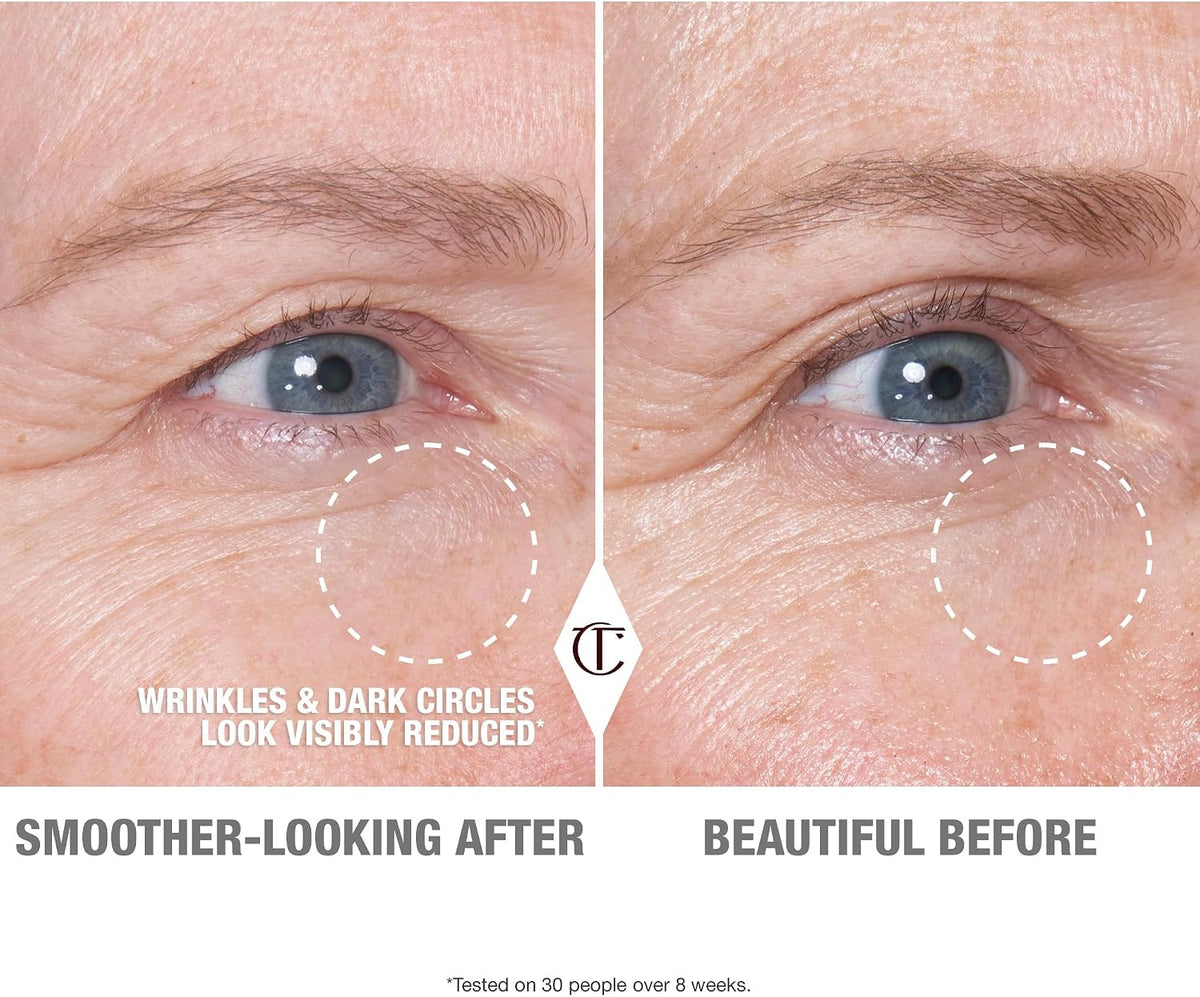Charlotte Tilbury eye serum tube showing application method