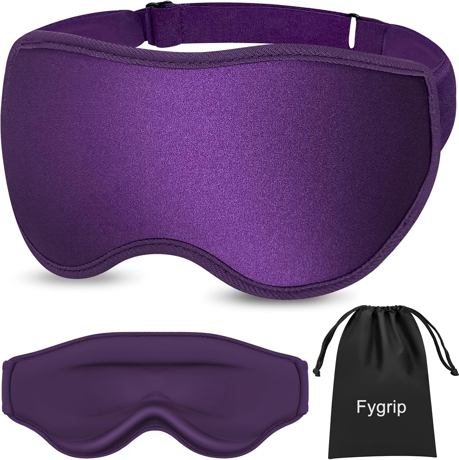 FYGRIP 3D eye mask sleep mask purple front view premium ergonomic light blocking eye cover