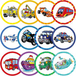 Eersida toilet targets for potty training front view showing the transportation cartoon packaging