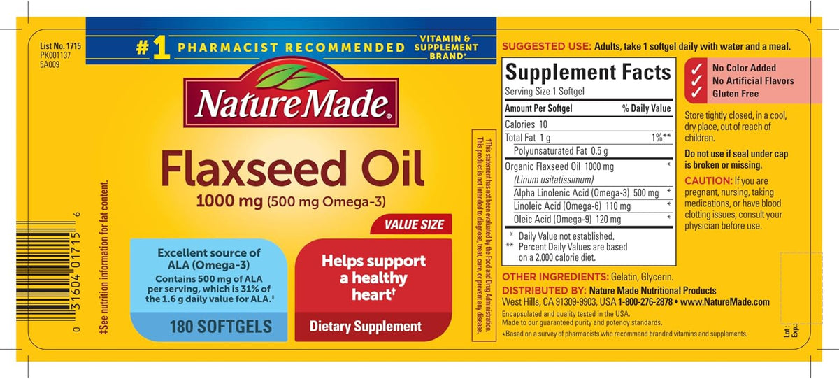 Nature Made omega-3 softgels size and texture display