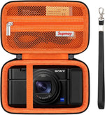 Carrying Case for Sony RX100 VII/ RX100 VI/ RX100 V/ RX100 IV/ RX100 III Premium Compact Camera, Storage Holder Travel Bag with Zipper Mesh Pocket for Charging Cable, USB Card, Black - Image 12