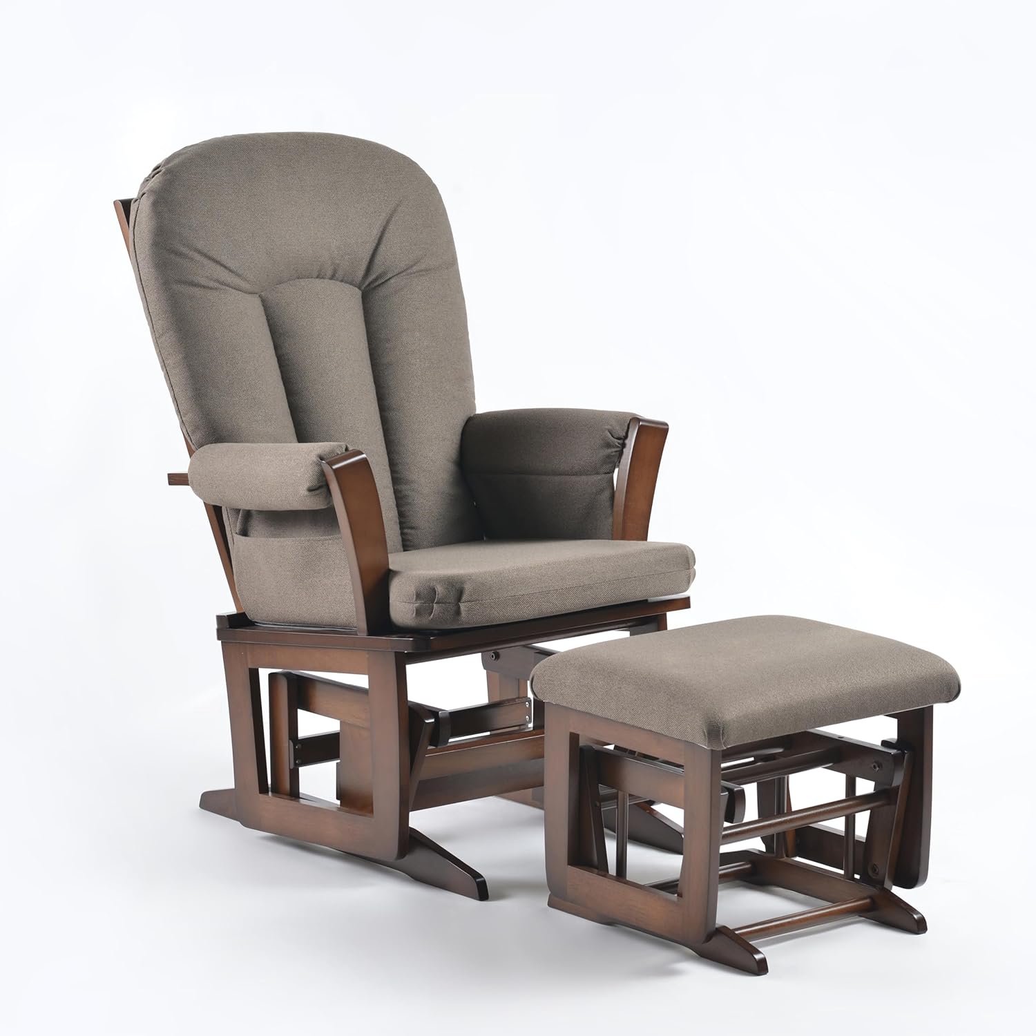 Norm Concept Joli Deluxe Glider Chair and Ottoman front view premium nursery glider rocker.