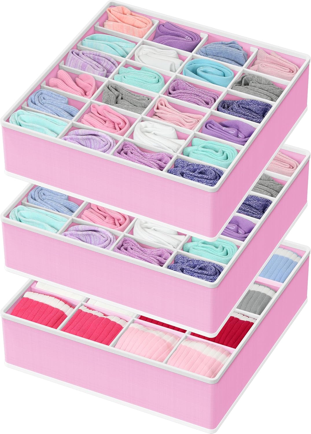 Simple Houseware underwear and sock storage container angled view