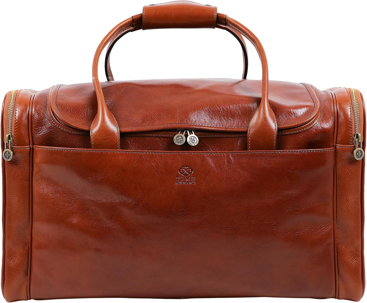Time Resistance leather duffel bag lifestyle presentation