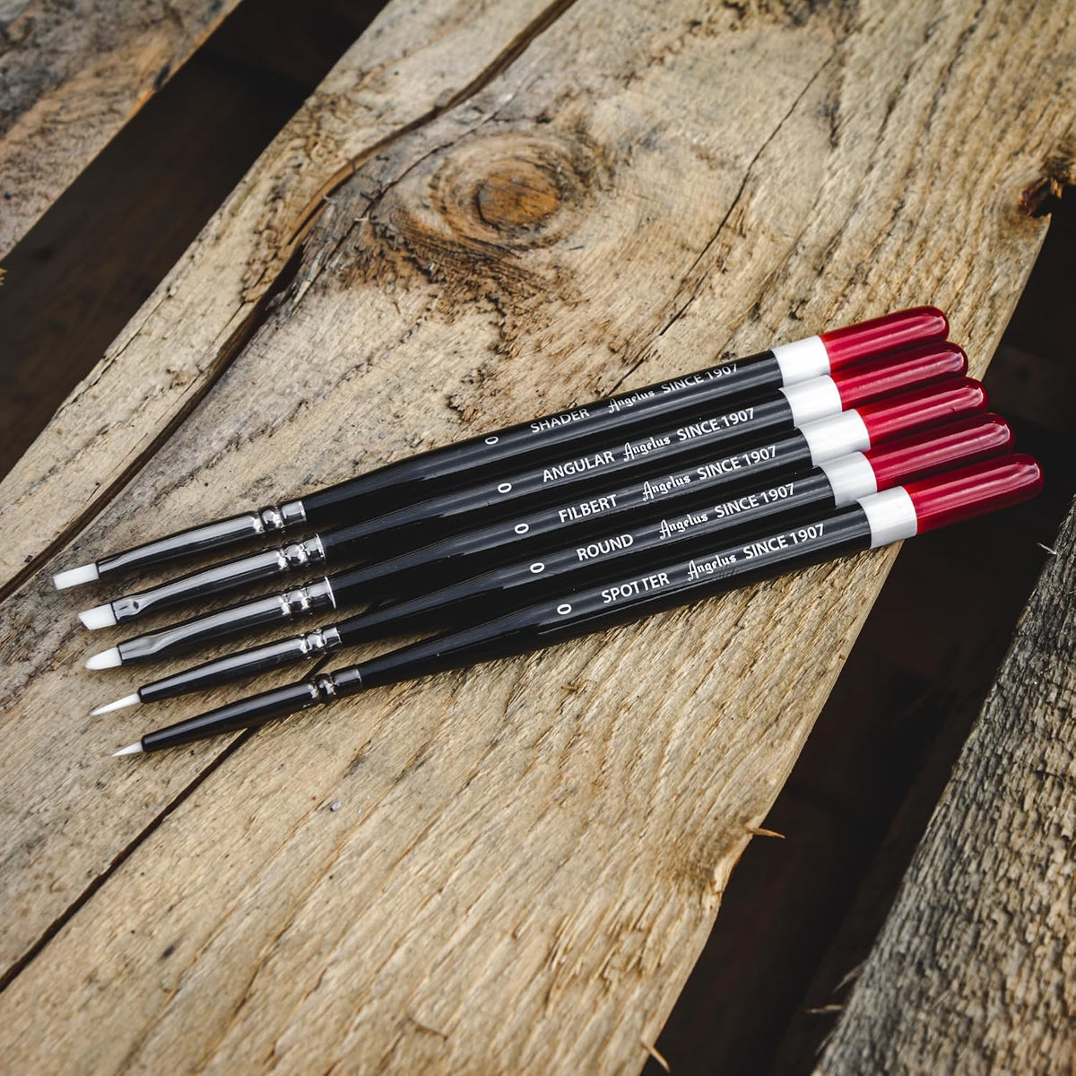Angelus miniature painting brush set bristles detail
