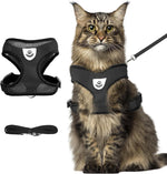 shudyear Summer cat Chest Harness and Leash, Anti-Escape Adjustable Soft mesh cat Leash and Chest Harness Set for All Types of Cats cat Vests (Size S,Black) - Image 11