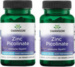 Swanson zinc picolinate 22mg 60 vegan capsules front view bottle