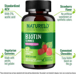 Naturelo Biotin Gummies supplement facts nutrition label