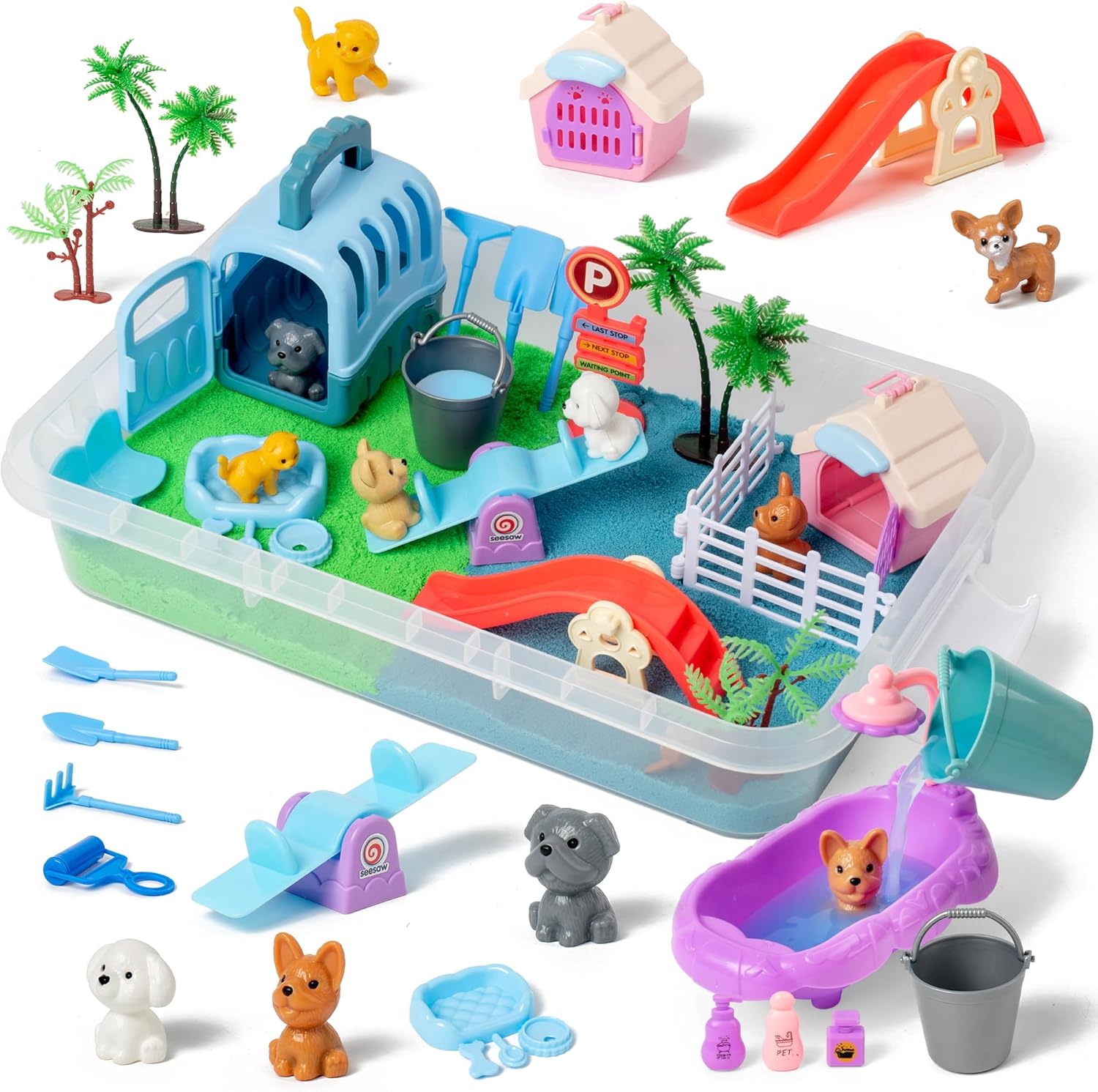 Sikmcle 36 piece pet sensory bin kit front view