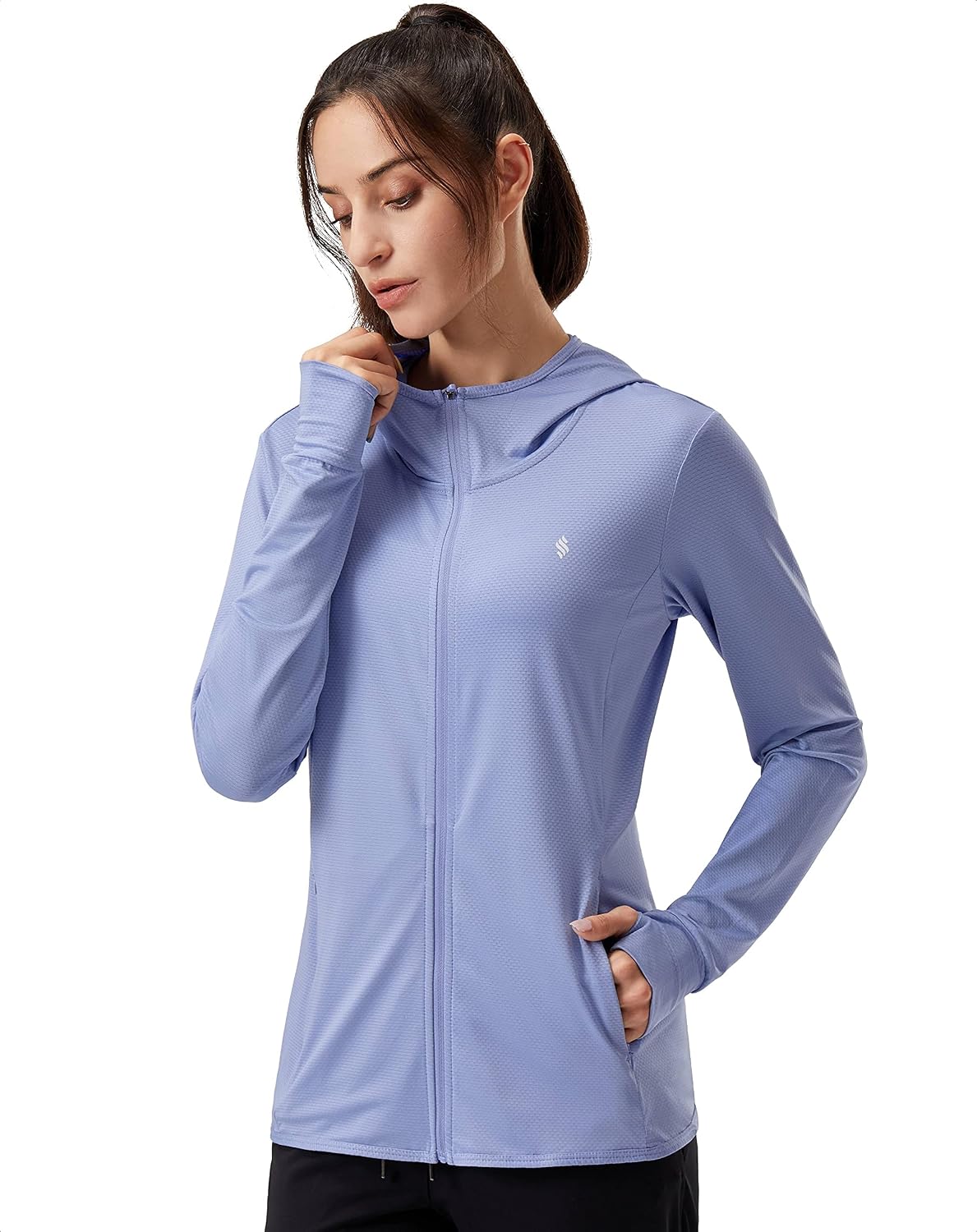 Soothfeel Women's UPF 50+ Sun Protection Hoodie Jacket Lightweight Long Sleeve Sun Shirt for Women with Pocket Hiking Outdoor - Image 11