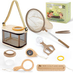 WoodsyJoy Wooden Bug Catcher Kit with all included explorer tools