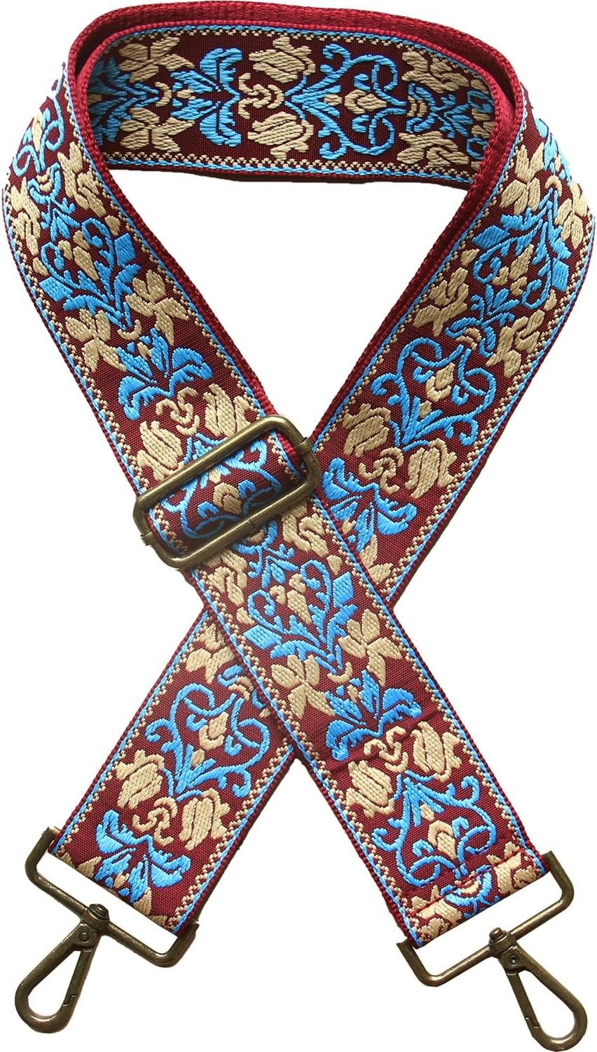 Yiaizhuo ethnic 2 inch wide women purse strap replacement front view