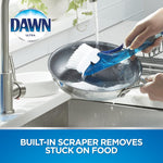 Dawn clear dish scrubber built-in scraper detail