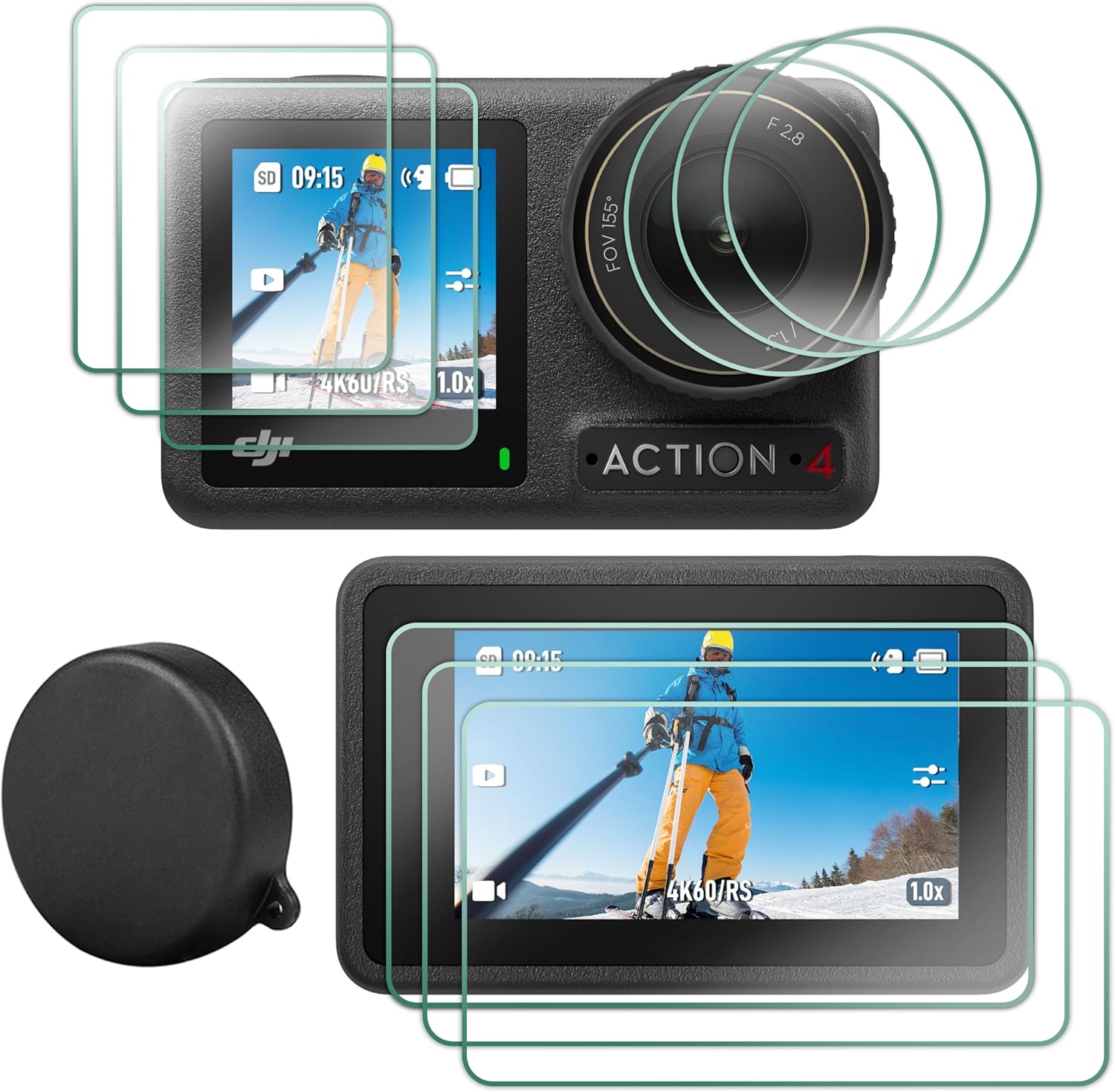 FiTSTILL 10 Piece LCD Screen Protector front view on camera screens