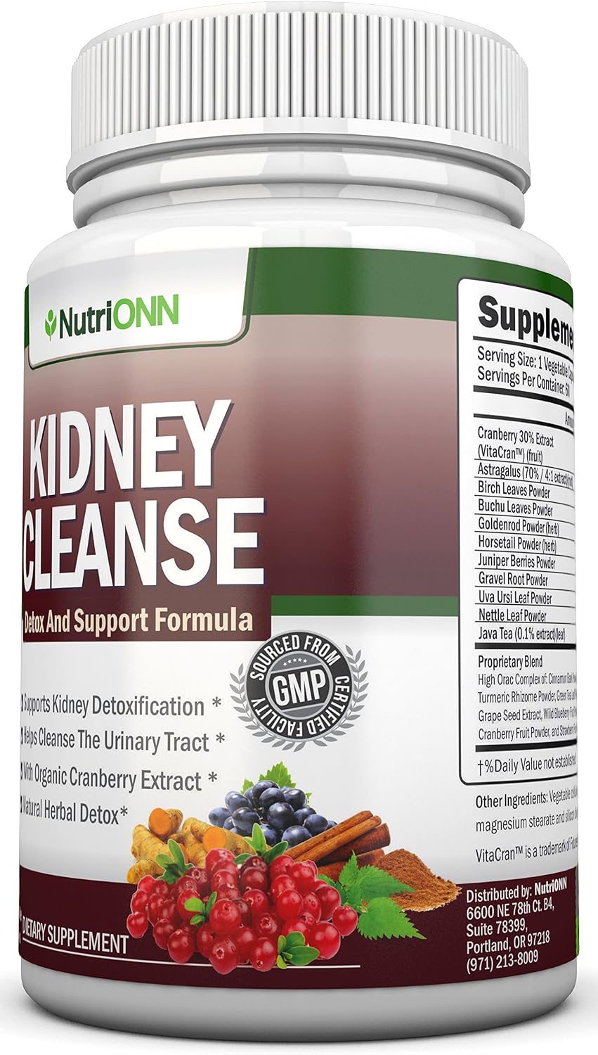 NutriONN kidney cleanse herbal formula packaging close up