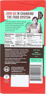 Close up of 67 percent cacao organic mint dark chocolate bar