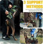 Side view of Bingpet rehabilitation dog sling with handles