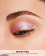 Milani glitter eyeshadow applicator tube with gold cap close up