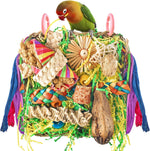 ERKOON bird foraging swing mat front view hanging inside a parrot cage.