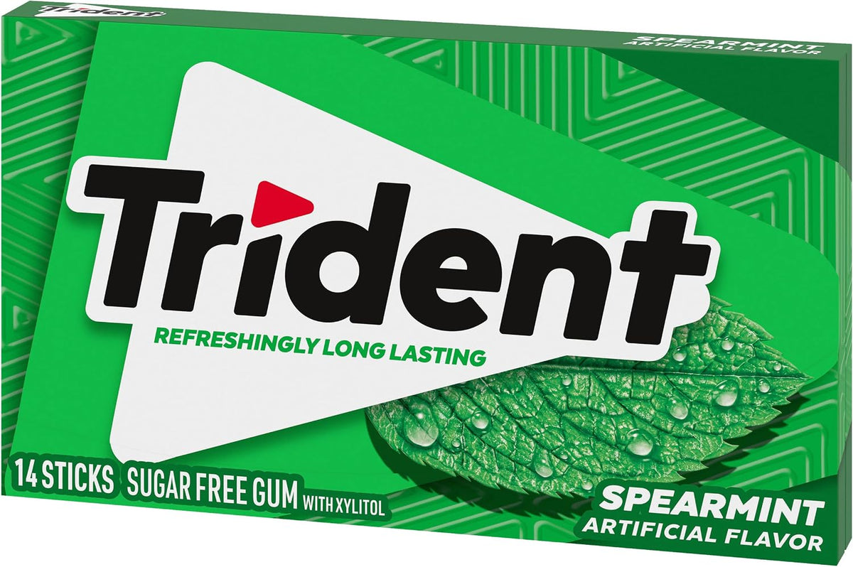 Trident Spearmint Sugar-Free Chewing Gum, 14 Pieces (Pack of 1) - Image 11