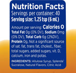 Splenda zero calorie syrup bottle back label details