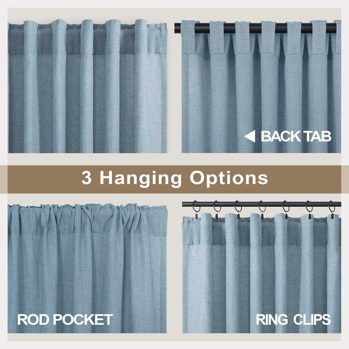 Pitalk light filtering curtain lifestyle bedroom setup