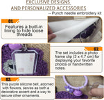 LEJOO punch needle tote bag interior lining and spacious capacity showcase.