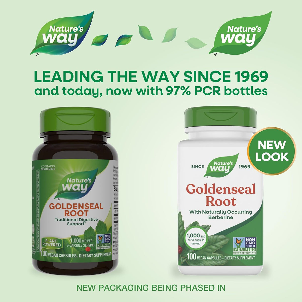 Natures Way Goldenseal Root capsule bottle label details