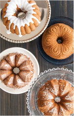 Nordic Ware Bundt Quartet Pan top angle view showing four distinct cake molds