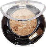 Milani Baked Shadow Drench In Gold 606 front view showing the compact container and marbleized golden powder formula.