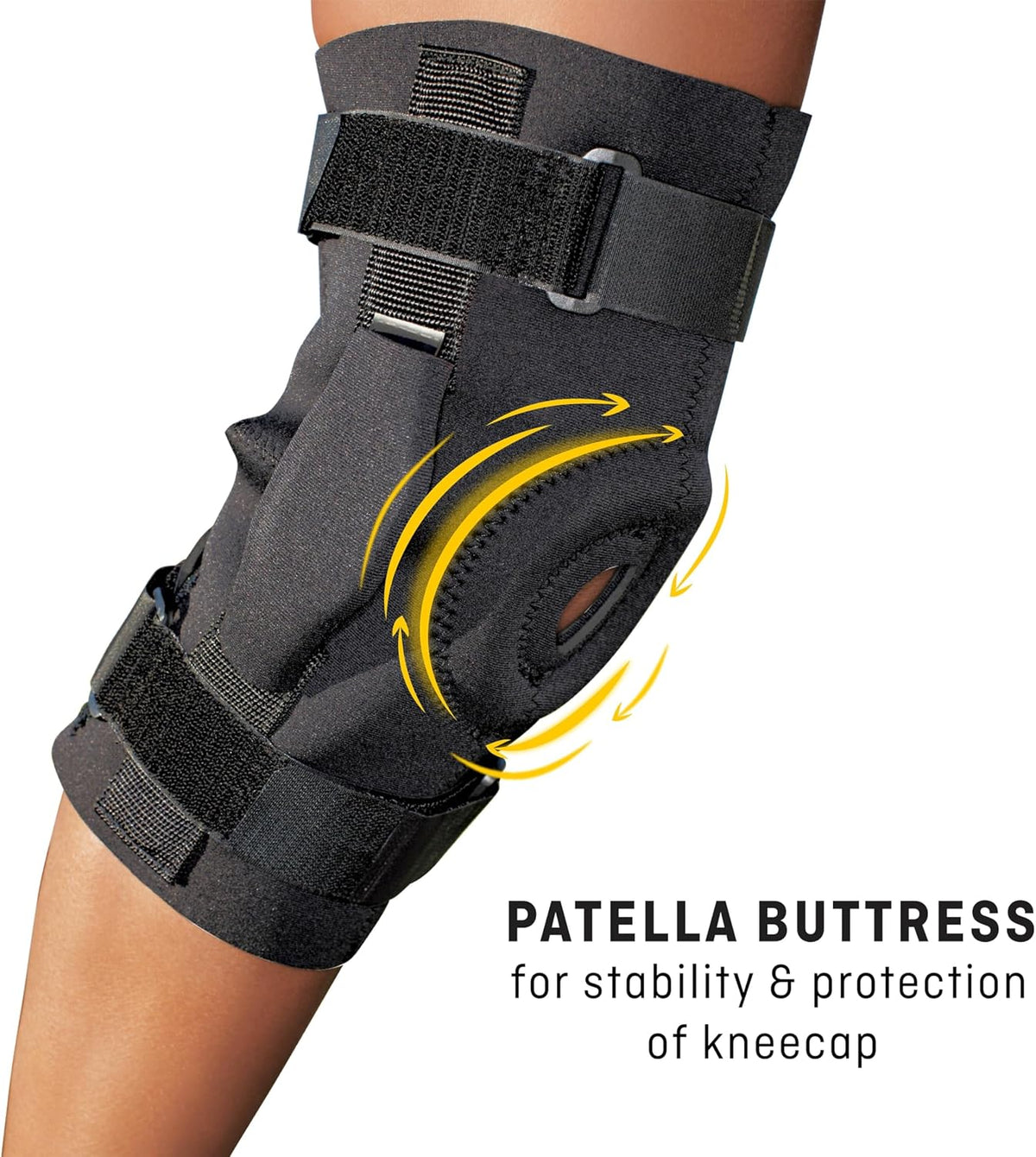 Futuro knee brace open patella cushioning detail