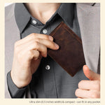 Oak Leathers handmade leather wallet back view