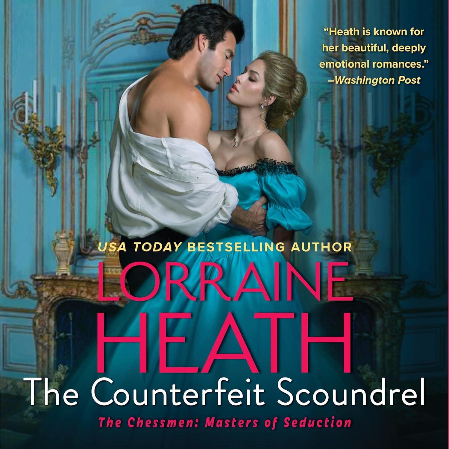 Lorraine Heath The Counterfeit Scoundrel audiobook cover front view featuring Victorian historical romance series artwork.
