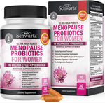 BioSchwartz Menopause Probiotics 40 Billion CFU bottle front view for hormonal balance.