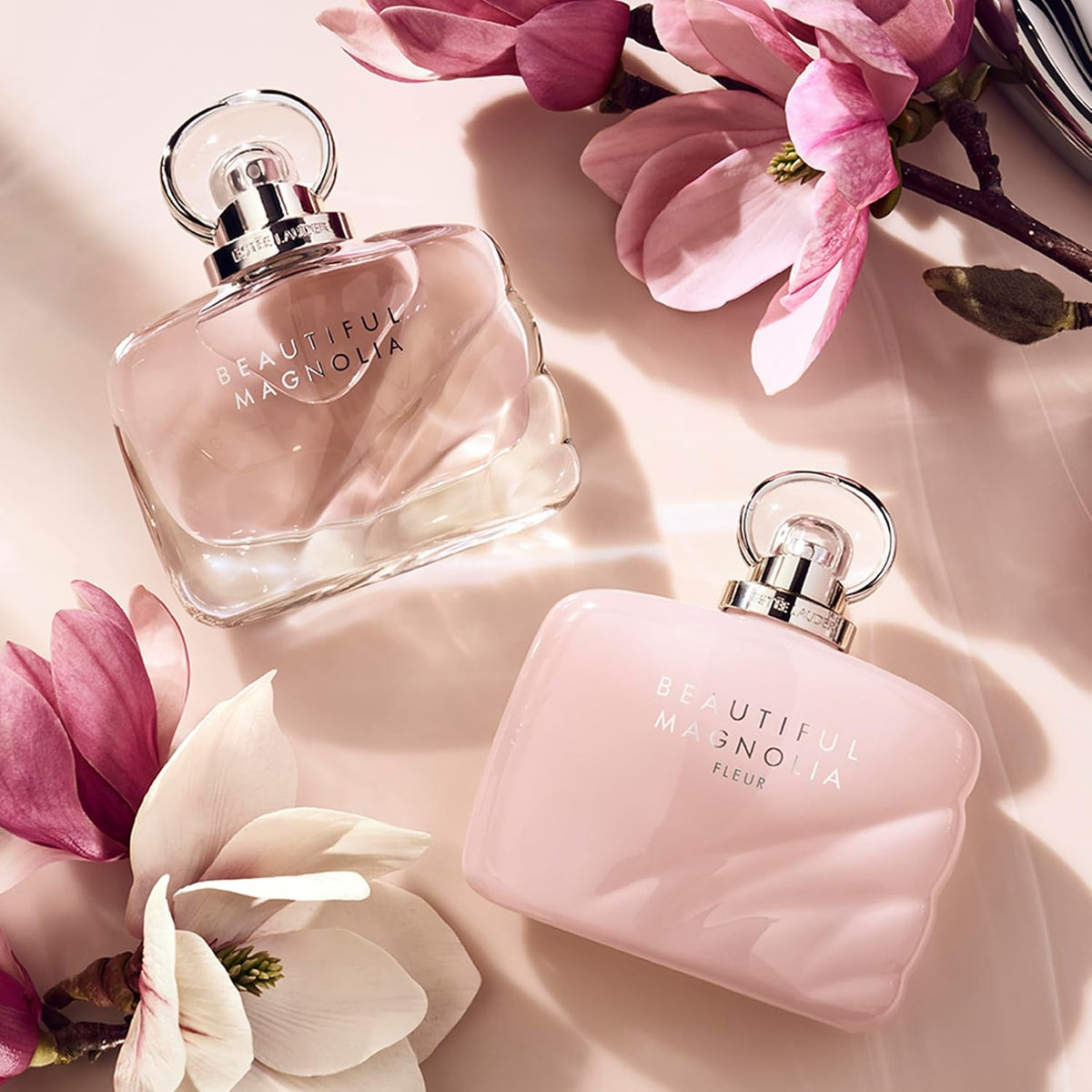 Estee Lauder Beautiful Magnolia Fleur premium glass bottle luxury fragrance packaging
