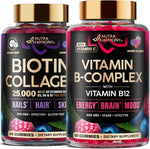 Nutraharmony biotin collagen and vitamin b-complex gummies front view bottle packaging