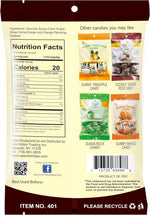 GT Amber Ginger Rock Candy all natural ginger candy pieces next to the product bag