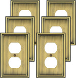 6 Pack Single Decorator Switch Covers Wall Plate, Antique Brass Decorative Rocker Switch Plates Outlet Covers for Receptacle, GFCI Outlet, Dimmer - Classic Style, 1 Gang Decorator - Image 12