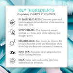 Ingredients and usage instructions on Bliss Clear Genius bottle